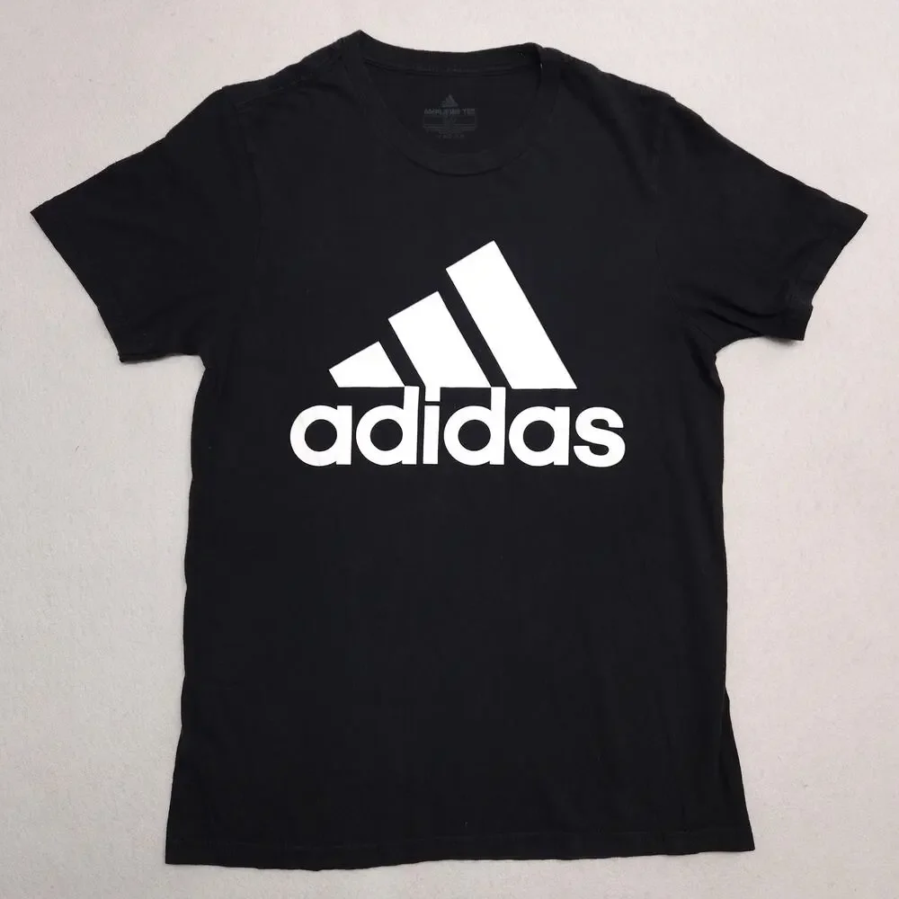 Adidas Casual Crew Neck Short Sleeve Graphic T Shirt Mens Size S Black